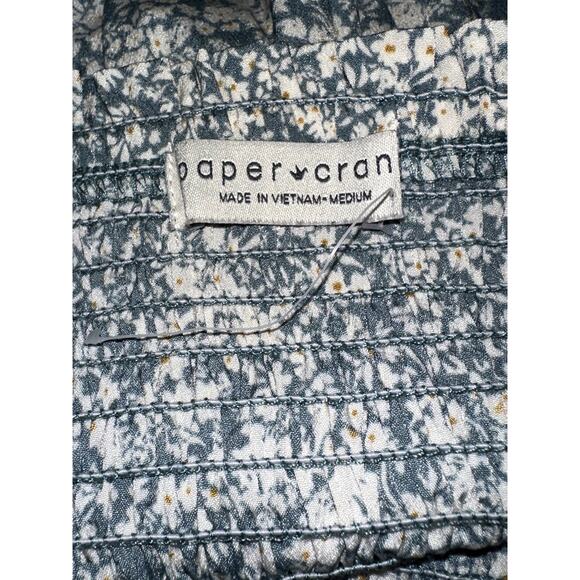 Paper Crane Sleeveless Top Green White Yellow Size Medium - Picture 2 of 4